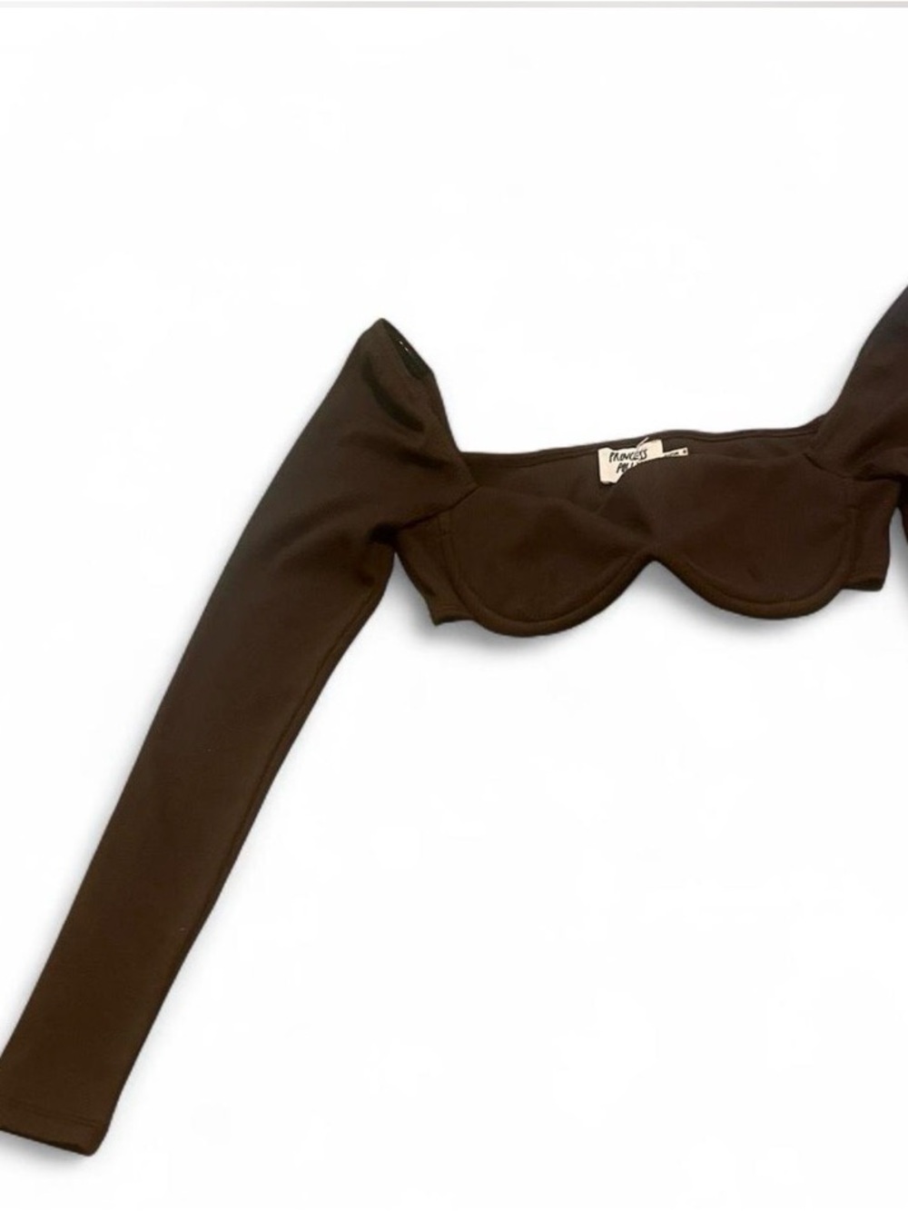 Princess Polly Chocolate Brown Long Sleeve Crop Top boho glam